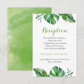 Tropische Waterverf Groene Monstera Bladeren Informatiekaartje (Voorkant / Achterkant)