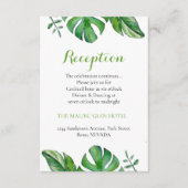 Tropische Waterverf Groene Monstera Bladeren Informatiekaartje (Voorkant)