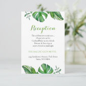 Tropische Waterverf Groene Monstera Bladeren Informatiekaartje (Staand voorkant)