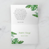 Tropische Waterverf Groene Monstera laat Lijst ach Bedankkaart (Binnen)