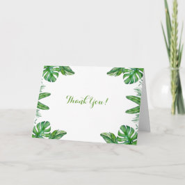 Tropische Waterverf Groene Monstera laat Lijst ach Bedankkaart
