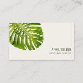 TROPISCHE WATERVERF GROENE MONSTERA LEAF FOLIAGE VISITEKAARTJE (Voorkant)