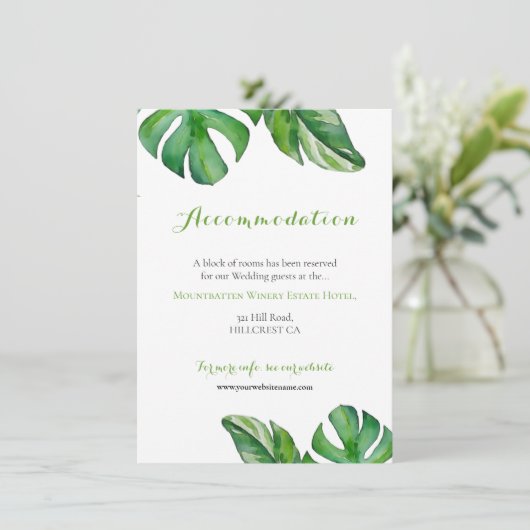 Tropische Waterverf Groene Monstera Vertrouwt (Staand voorkant)