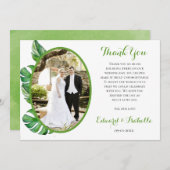 Tropische Waterverf Groene Monstera Vertrouwt Bedankkaart (Voorkant / Achterkant)