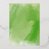 Tropische Waterverf Groene Monstera Vertrouwt Folie Uitnodiging (Achterkant)