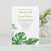 Tropische Waterverf Groene Monstera Vertrouwt Kaart (Staand voorkant)