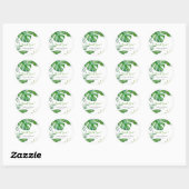 Tropische Waterverf Groene Monstera Vertrouwt Ronde Sticker (Vel)