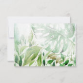 Tropische Waterverf Groene Palm Leaves Wedding Bedankkaart (Achterkant)
