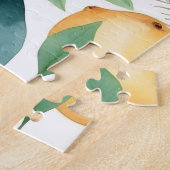 Tropische Waterverf Harmonie van vruchten en blade Legpuzzel (Zijkant)