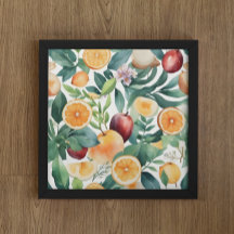 Tropische Waterverf Harmonie van vruchten en blade