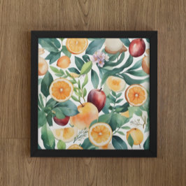 Tropische Waterverf Harmonie van vruchten en blade Poster