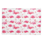 Tropische Waterverf Helder Roze Flamingo patroon Kussensloop (Achterkant)