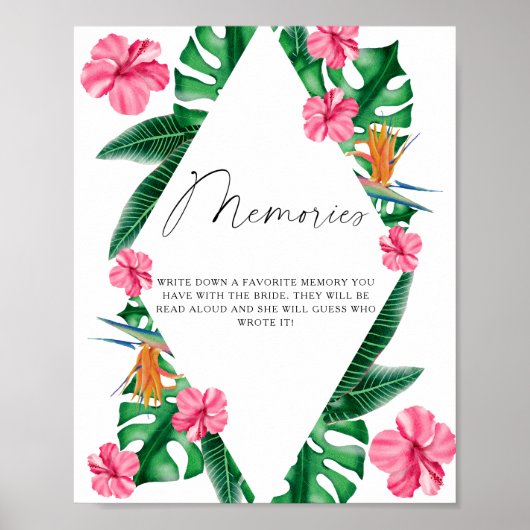 Tropische waterverf - herinneringen met de bruid poster (Voorkant)