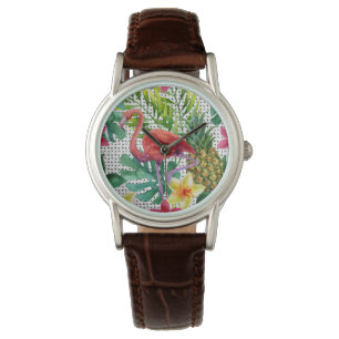 Tropische Waterverf Horloge
