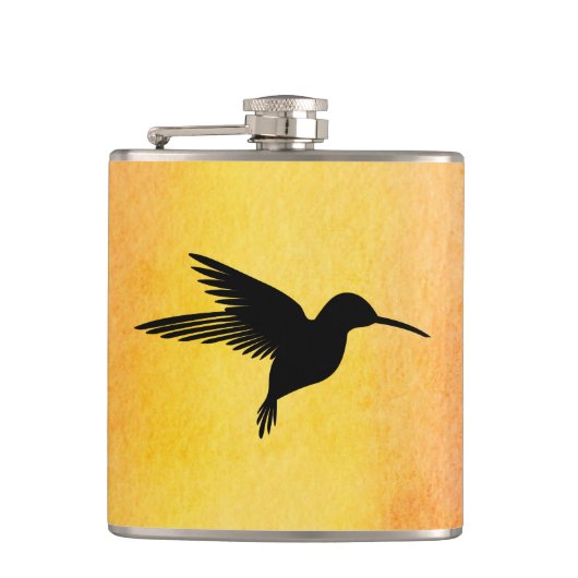 Tropische Waterverf Hummingbird Colibri Flask Heupfles (Voorkant)