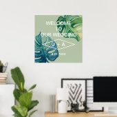 Tropische Waterverf is welkom op ons huwelijk Poster (Thuiskantoor)