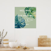 Tropische Waterverf is welkom op ons huwelijk Poster (Keuken)