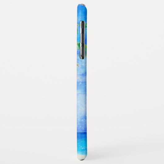 Tropische Waterverf Island Beach Palm Zeilboot Case-Mate iPhone Case (Achterkant/links)