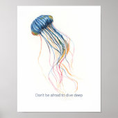 Tropische Waterverf Jellyfish Motivatie Poster (Voorkant)