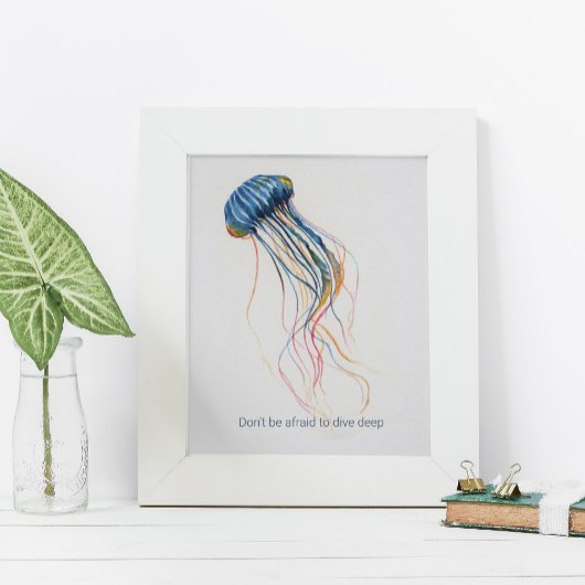 Tropische Waterverf Jellyfish Motivatie Poster