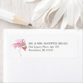 Tropische Waterverf Kerst Adresetiketten Etiket