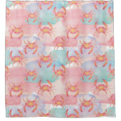 Tropische Waterverf Krab Patroon Douchegordijn (Voorkant)