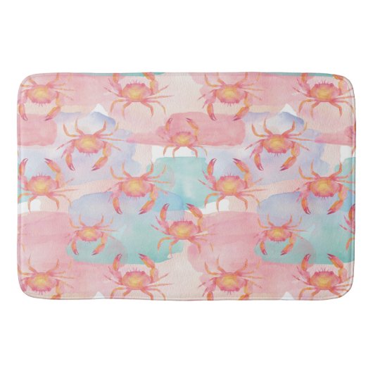 Tropische Waterverf Krab Patroon kust vibes Badmat (Voorkant)