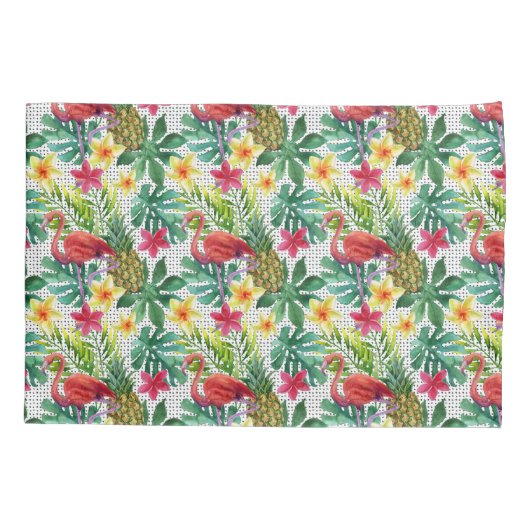 Tropische Waterverf Kussensloop (Achterkant-Links)