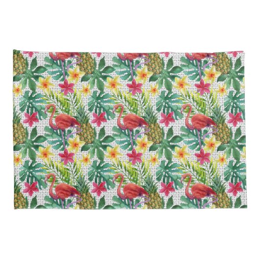 Tropische Waterverf Kussensloop (Achterkant-Rechts)