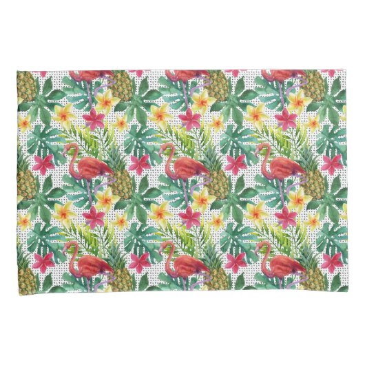 Tropische Waterverf Kussensloop (Voorkant-Rechts)