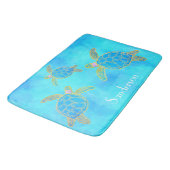 Tropische Waterverf Kustschildpad Aqua Blue Badmat (Gekanteld)