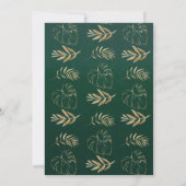 Tropische Waterverf laat gouden Lijsten bruiloft o Kaart (Achterkant)