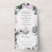 Tropische Waterverf Lavender Hawaiian Weddenschap All In One Uitnodiging (Binnen)