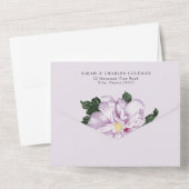 Tropische Waterverf Lavender Hawaiian Weddenschap All In One Uitnodiging (Achterkant)