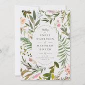 Tropische Waterverf Leaf Lijst Wedding Kaart (Voorkant)