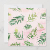 Tropische Waterverf Leaves Square Baby shower Kaart (Achterkant)