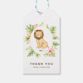 Tropische Waterverf Leeuw Zomer Dank u Cadeaulabel (Voorkant)