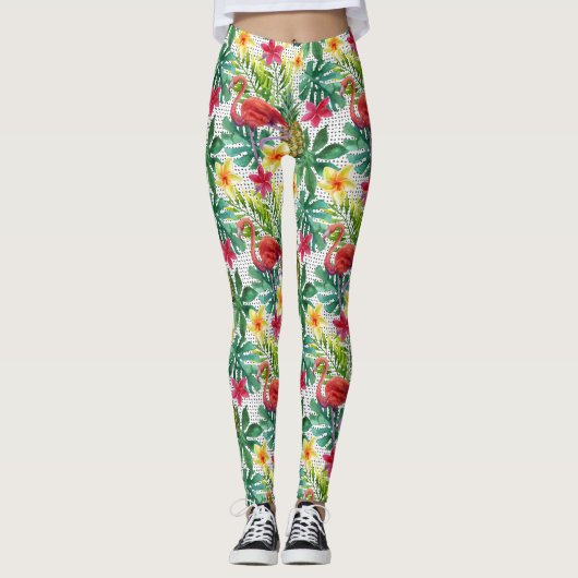 Tropische Waterverf Leggings (Voorkant)