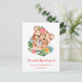 Tropische Waterverf Lion Briefkaart Grootte Valent (Staand voorkant)