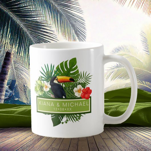 Tropische waterverf met toucans bruiloft ID577 Koffiemok