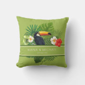 Tropische waterverf met toucans bruiloft ID577 Kussen (Voorkant)