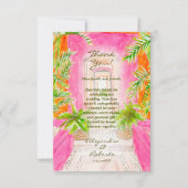 Tropische Waterverf Mexicaanse bestemming bruiloft Bedankkaart (Voorkant)