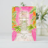 Tropische Waterverf Mexicaanse bestemming bruiloft Bedankkaart (Staand voorkant)