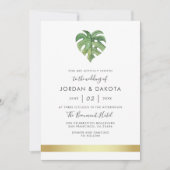 Tropische Waterverf | Modern Gold Wedding Kaart (Voorkant)