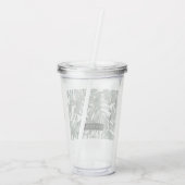 Tropische Waterverf Modern oasis leest Patroon Acryl Drinkbeker (Achterkant)