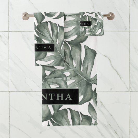 Tropische Waterverf Modern oasis leest Patroon Bad Handdoek