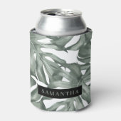 Tropische Waterverf Modern oasis leest Patroon Blikjeskoeler (Blikje Voorkant)