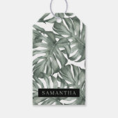 Tropische Waterverf Modern oasis leest Patroon Cadeaulabel (Voorkant)