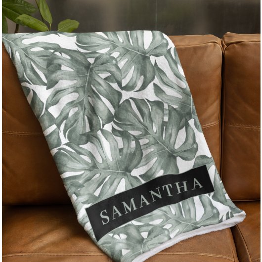 Tropische Waterverf Modern oasis leest Patroon Fleece Deken