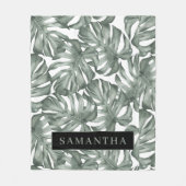 Tropische Waterverf Modern oasis leest Patroon Fleece Deken (Voorkant)